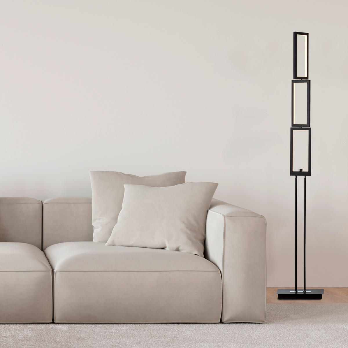 LED-STEHLEUCHTE - Schwarz, Design, Kunststoff/Metall (27/15/150cm) - Brilliant