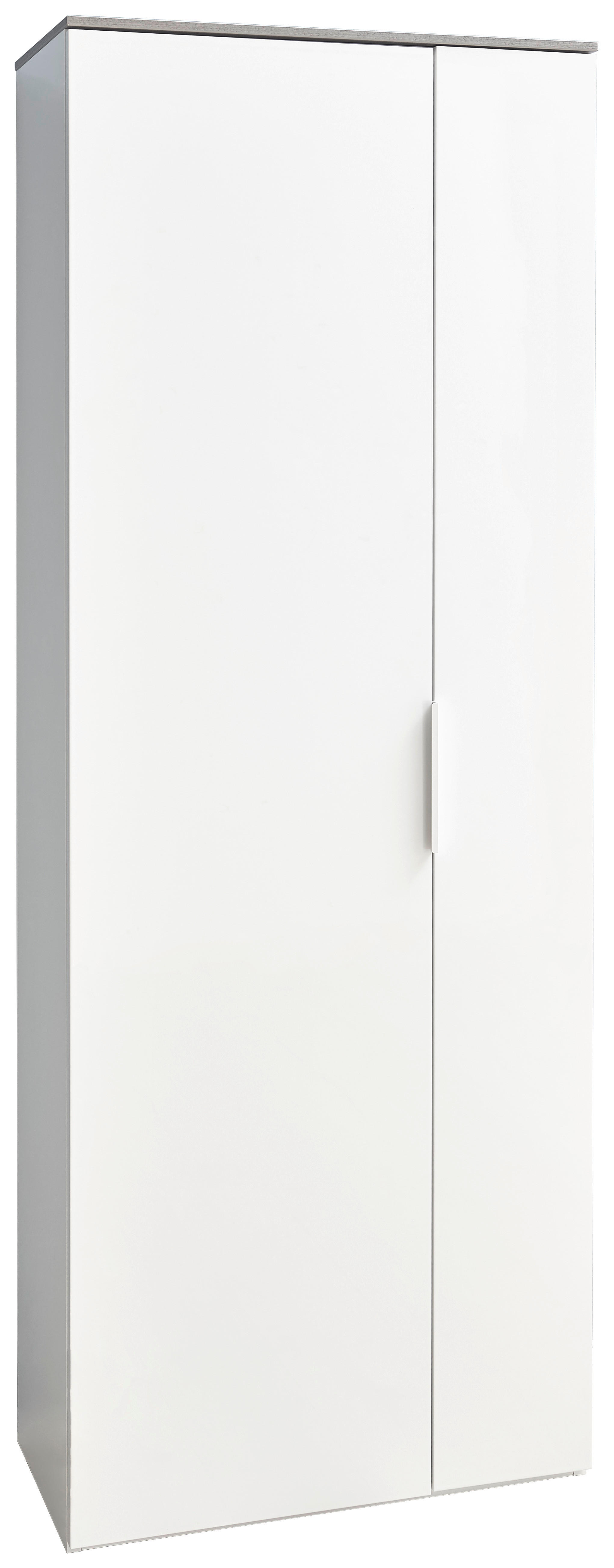 GARDEROBENSCHRANK 70/188/35 cm  - Alufarben/Weiß, Design, Holzwerkstoff/Metall (70/188/35cm) - Carryhome