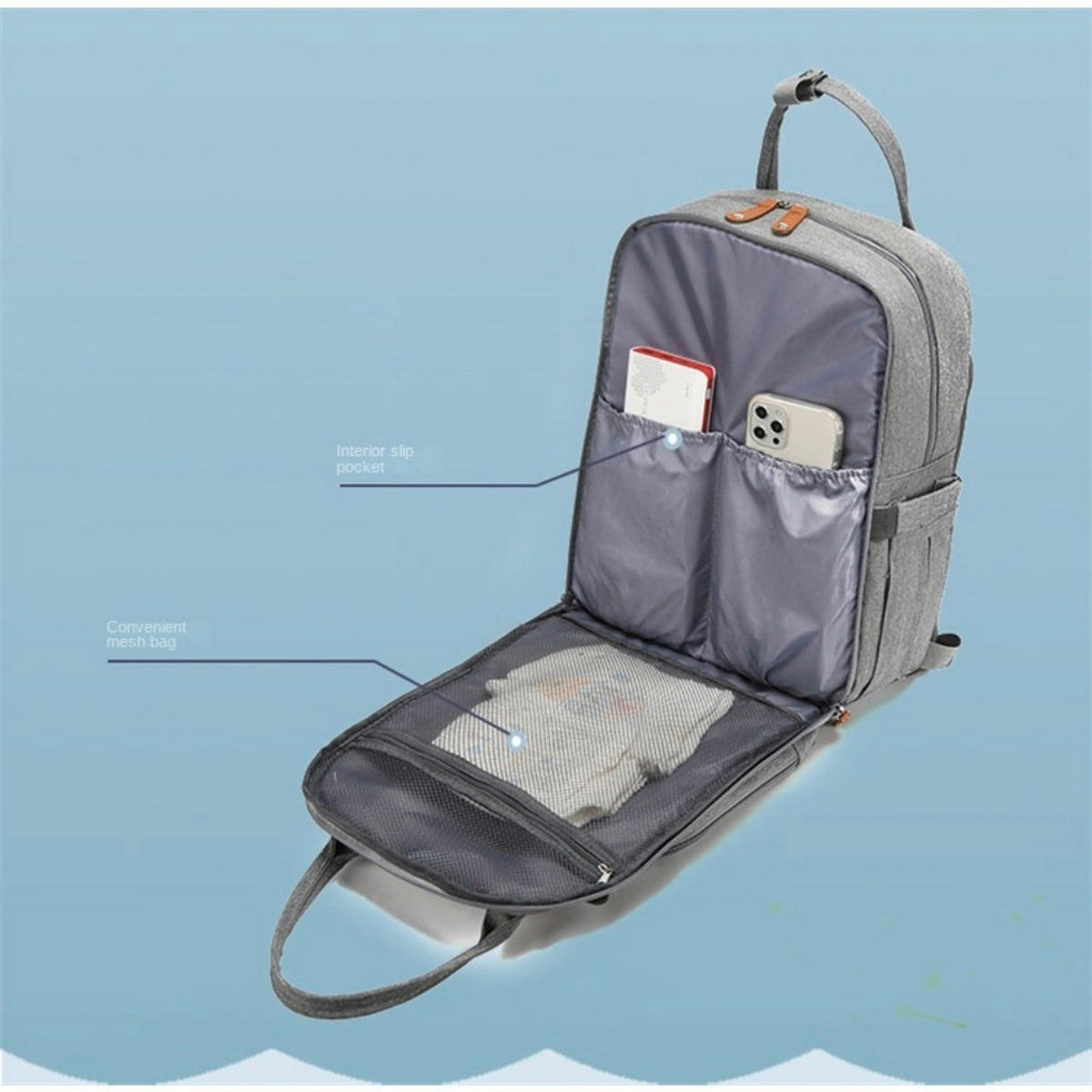 WICKELRUCKSACK Stella Bag Deluxe  - Hellgrau, Basics, Textil (30/40/21cm)