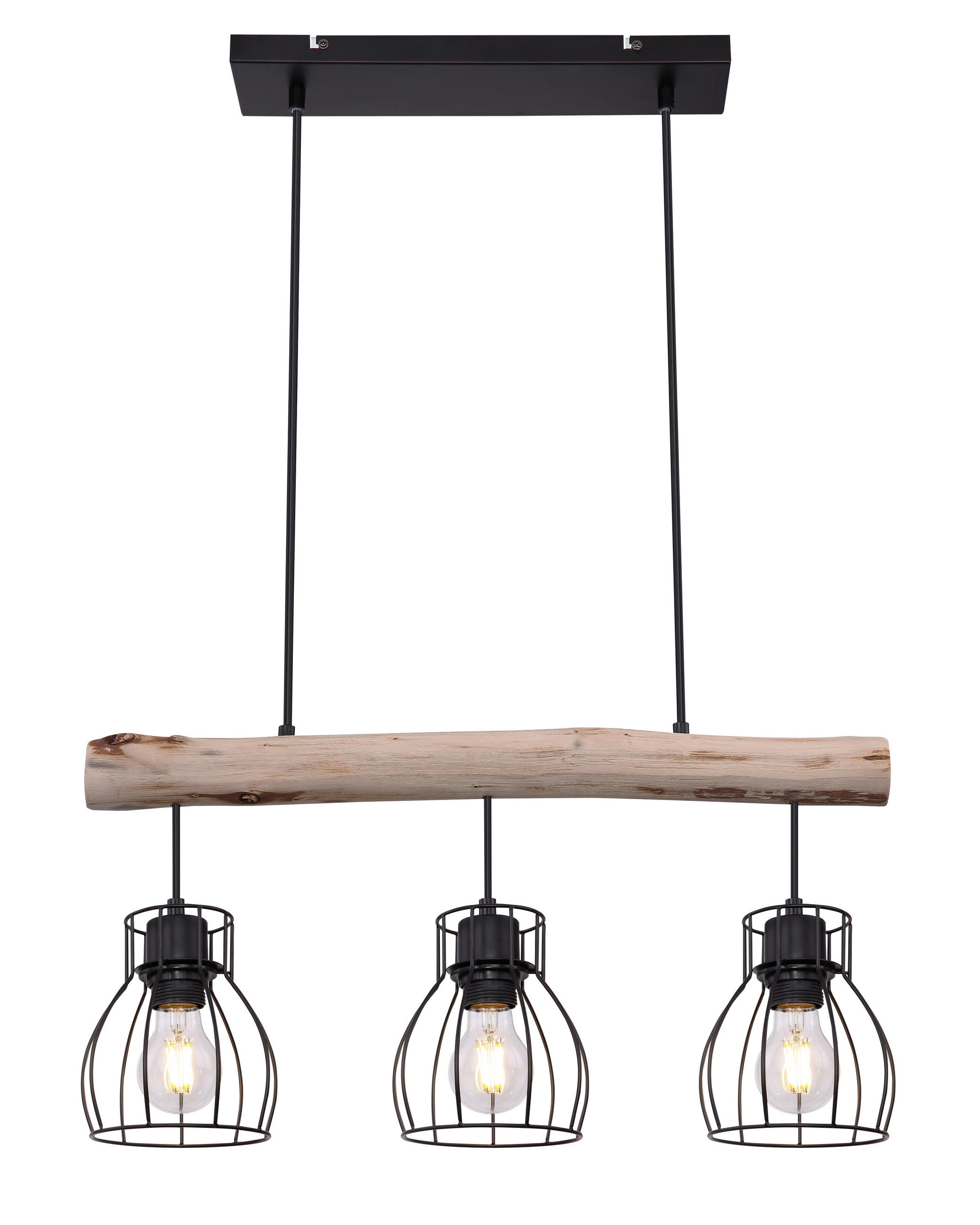 SVJETILJKA VISEĆA 60/13,6/140 cm - prirodne boje/crna, Natur, drvo/metal (60/13,6/140cm) - Globo