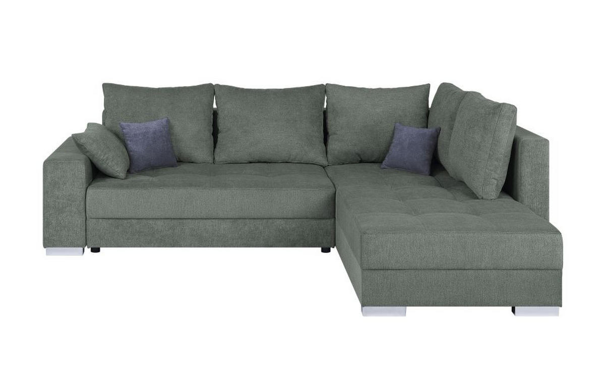 ECKSOFA Petrol Webstoff  - Chromfarben/Anthrazit, Design, Kunststoff/Textil (260/218cm) - P & B