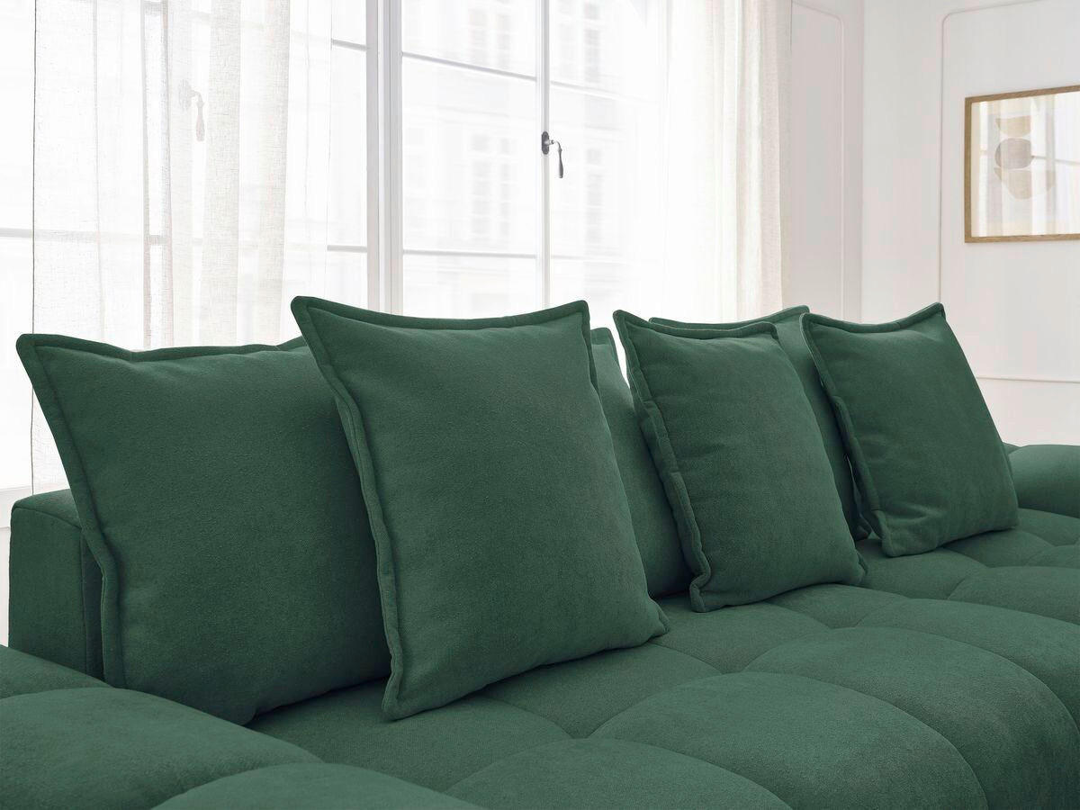 ECKSCHLAFSOFA EVEREST  mit Rücken echt, Armteil links, Armteil rechts Struktur Grün  - Schwarz/Grün, MODERN, Kunststoff/Textil (318/180cm) - Livetastic