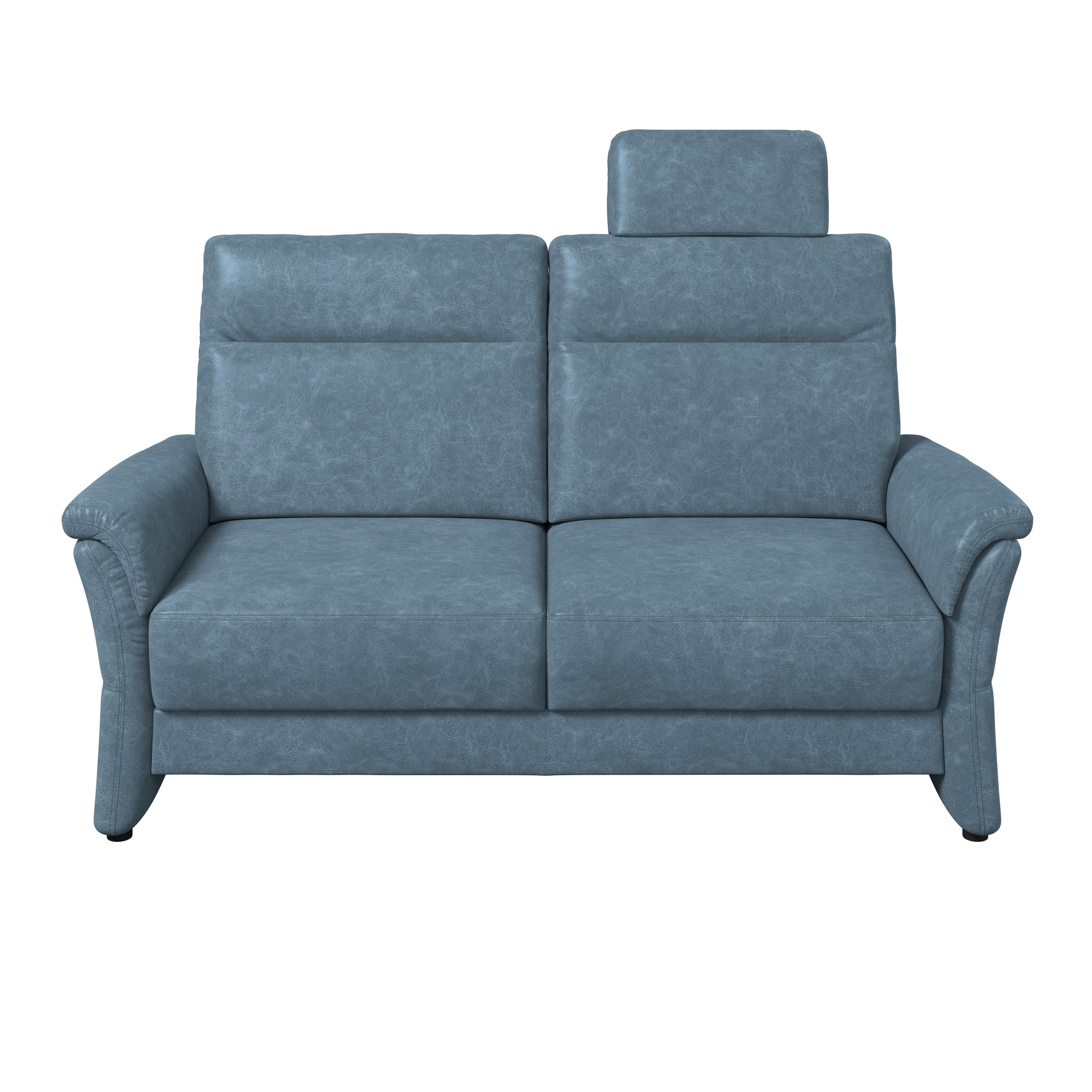 2,5-SITZER Mikrofaser Blaugrau  - Blaugrau/Schwarz, Konventionell, Kunststoff/Textil (170/99/91cm) - Elegando