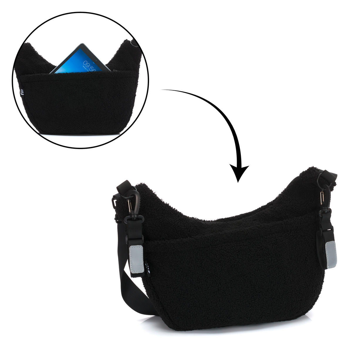 WICKELTASCHE  - Schwarz, Basics, Textil (42/7/34cm) - Fillikid