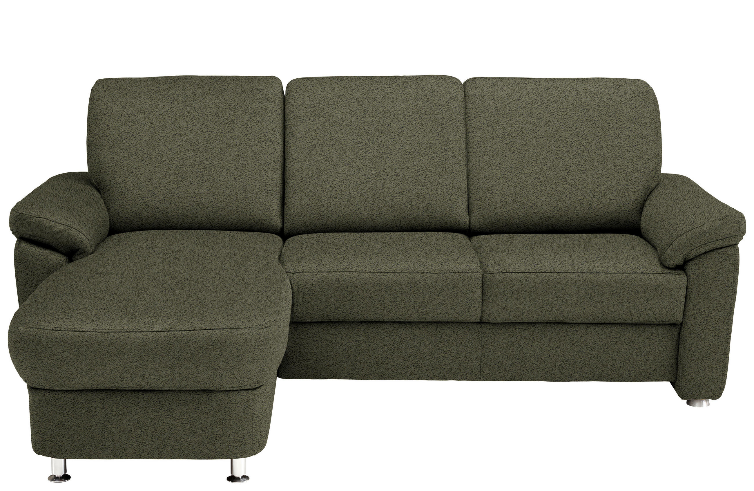 ECKSOFA in Flachgewebe Grün  - Chromfarben/Grün, Konventionell, Textil/Metall (163/250cm) - Beldomo System