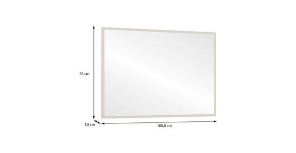 SPIEGEL 108/76/1,8 cm    in rechteckig  - Sandfarben, MODERN, Glas/Holzwerkstoff (108/76/1,8cm) - Carryhome