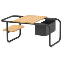 LOUNGETISCH 83,5/46/36 cm Holz, Metall  - Graphitfarben/Teakfarben, Design, Holz/Metall (83,5/46/36cm) - Zebra 
