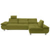 ECKSOFA Grün Webstoff  - Chromfarben/Grün, Design, Textil/Metall (310/203cm) - Xora