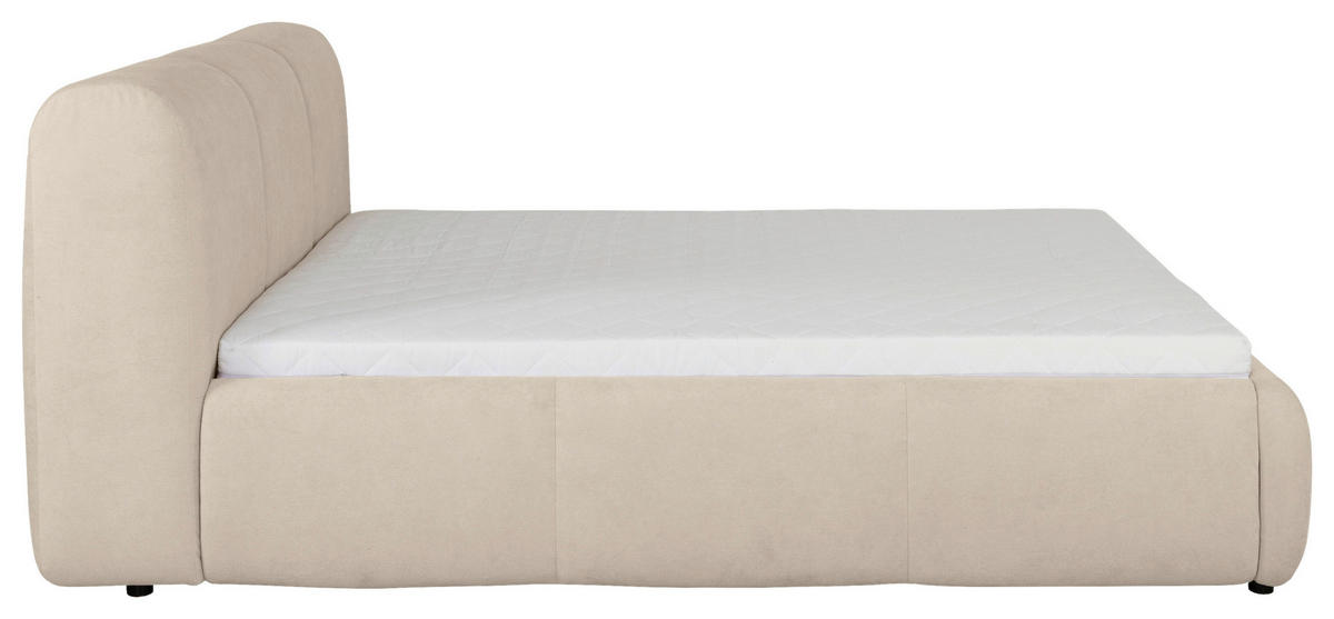 POLSTERBETT Lattenrost 180/200 cm  in Beige  - Beige/Schwarz, KONVENTIONELL, Kunststoff/Textil (180/200cm) - Boxxx