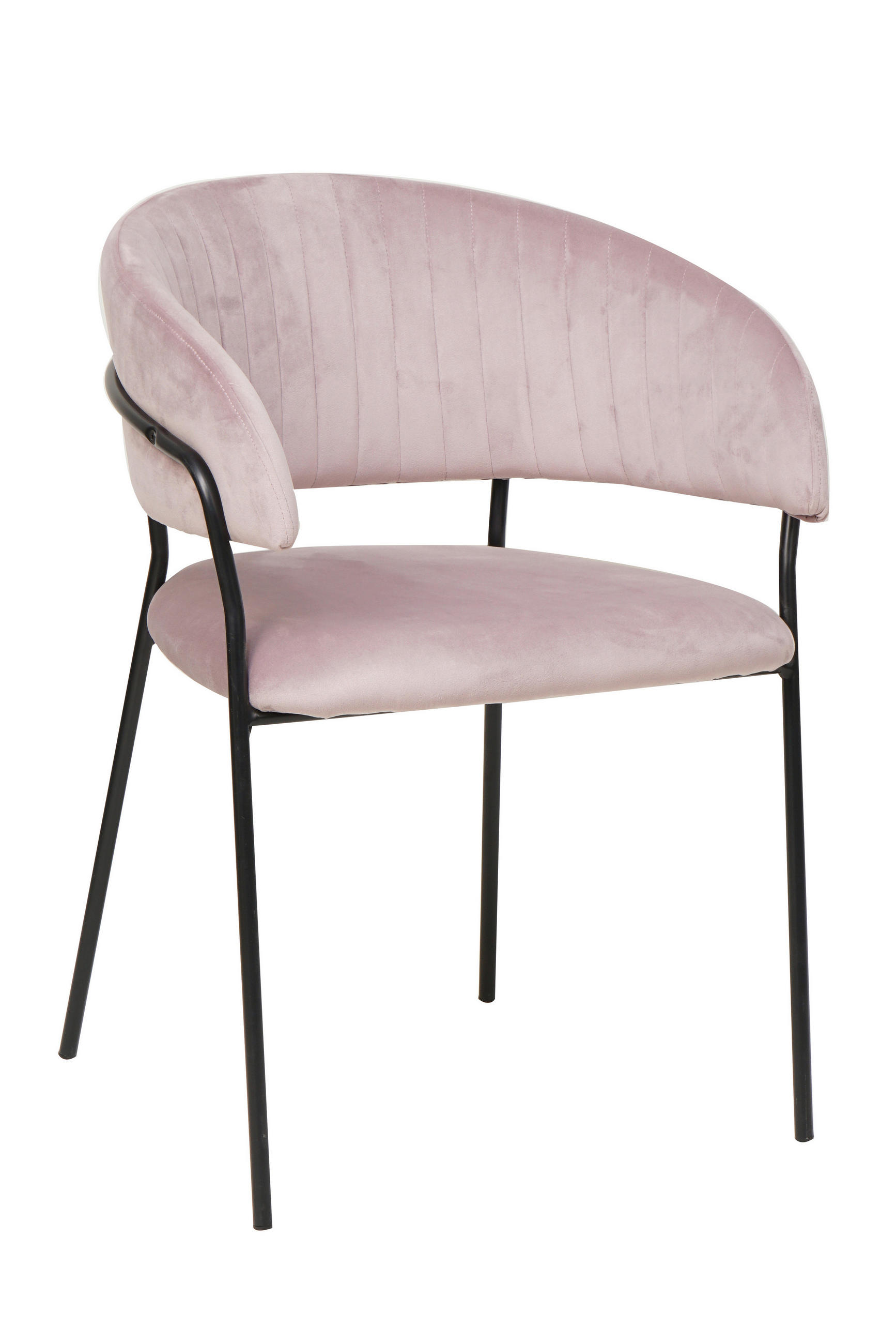 ARMLEHNSTUHL  in Samt  - Schwarz/Rosa, MODERN, Textil/Metall (55/80/50cm) - Livetastic