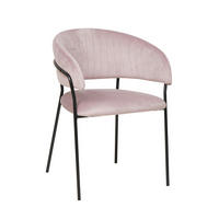 ARMLEHNSTUHL  in Samt  - Schwarz/Rosa, MODERN, Textil/Metall (55/80/50cm) - Livetastic