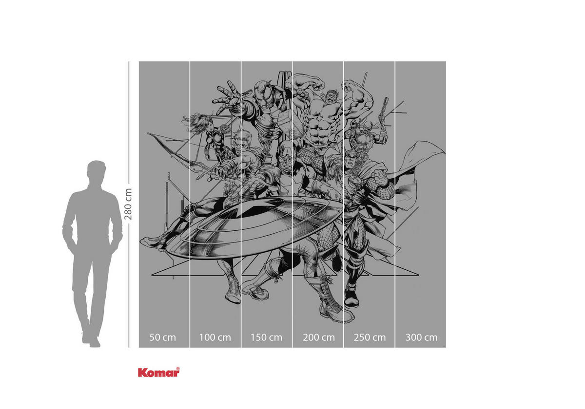 FOTOTAPET 300/280 cm  - vit/svart, Trend, papper (300/280cm)