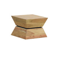 BEISTELLTISCH 55/55/40 cm Akazie vollmassiv Schwarz, Akaziefarben quadratisch  - Schwarz/Akaziefarben, Design, Holz (55/55/40cm) - Livetastic