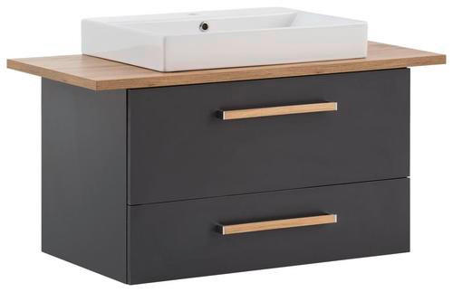 WASCHTISCHKOMBI 102,2 cm  - Eichefarben/Anthrazit, MODERN, Holz/Keramik (102,2cm) - Stylife