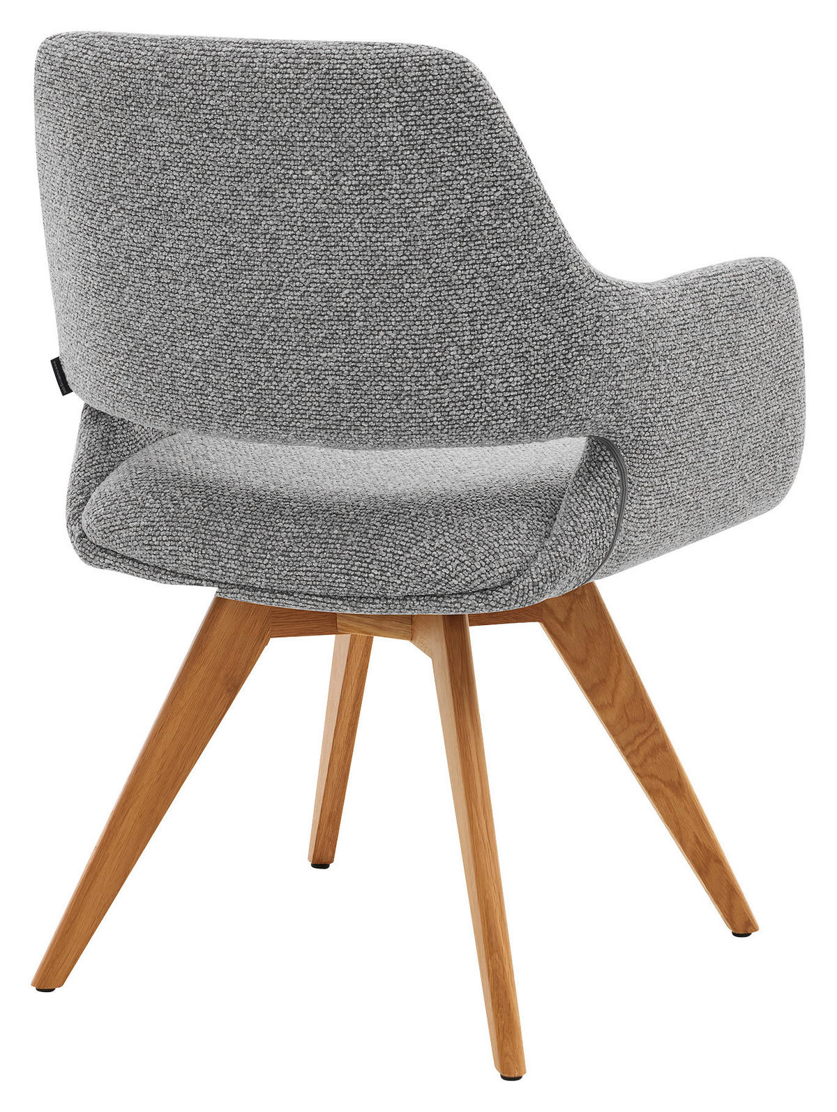 ARMLEHNSTUHL , Sitzfläche 180° drehbar, automatische Rückholfunktion , Bouclé  - Grau, Design, Holz/Textil (62/83/62cm) - Musterring