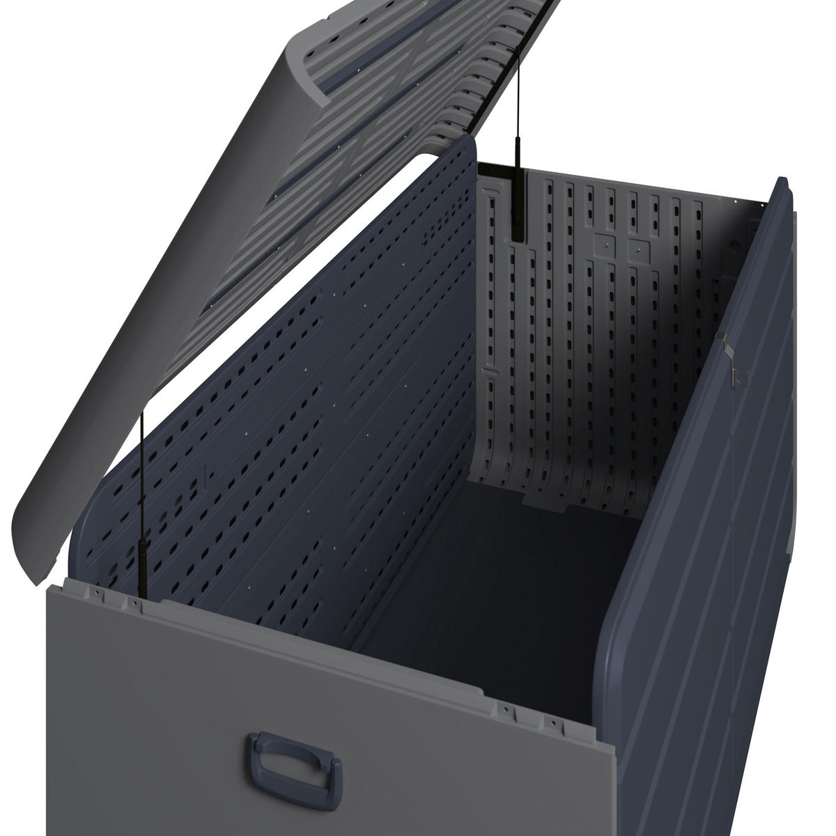 KISSENBOX 160/80/76 cm  - Anthrazit/Hellgrau, Design, Kunststoff/Metall (160/80/76cm) - Ambia Garden