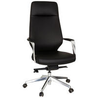 CHEFSESSEL  in Lederlook Schwarz  - Silberfarben/Schwarz, Basics, Kunststoff/Textil (63/133/65cm) - MID.YOU