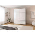 SCHWEBETÜRENSCHRANK 162/223/68 cm 2-türig Grau, Weiß  - Chromfarben/Weiß, KONVENTIONELL, Glas/Holzwerkstoff (162/223/68cm) - Novel