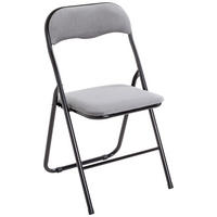 KLAPPSESSEL in Metall, Textil Schwarz, Hellgrau  - Hellgrau/Schwarz, Basics, Textil/Metall (45/81/45cm)
