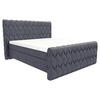 BOXSPRINGBETT 180/200 cm  in Graublau  - Graublau/Schwarz, Design, Textil/Metall (180/200cm) - Boxxx