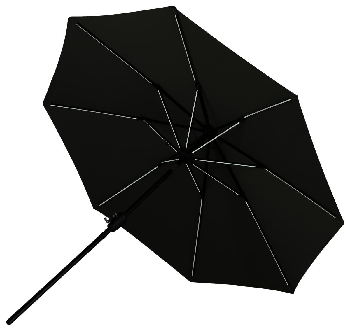 SONNENSCHIRM 270 cm  - Schwarz/Grau, KONVENTIONELL (270/241/270cm) - Gardenson