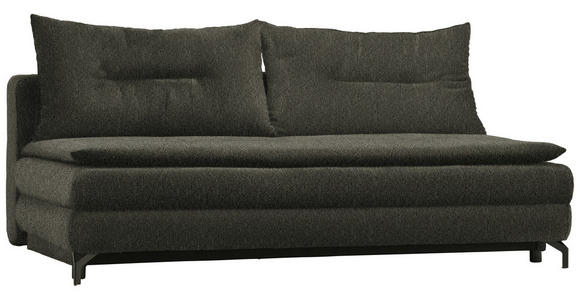 SCHLAFSOFA in Webstoff Olivgrün  - Schwarz/Olivgrün, MODERN, Textil/Metall (208/73/92/102cm) - Novel