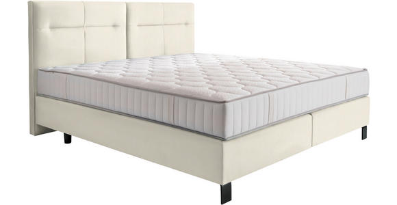 BOXSPRINGBETT 160/220 cm  in Creme  - Creme/Schwarz, KONVENTIONELL, Textil/Metall (160/220cm) - Esposa