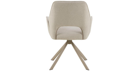 ARMLEHNSTUHL in Stahl Flachgewebe - Beige/Grau, Design, Textil/Metall (60/85/63cm) - Ambia Home