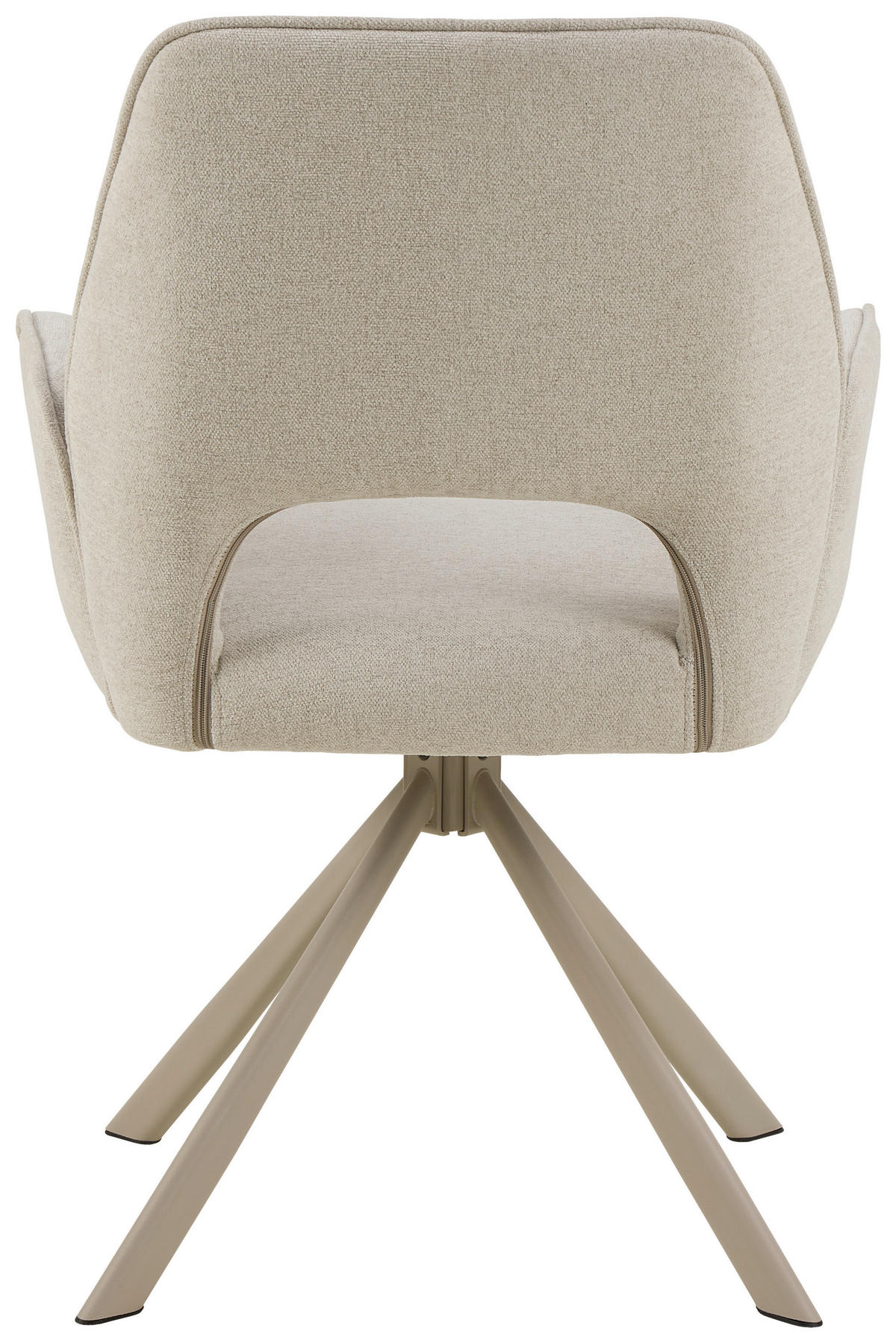 ARMLEHNSTUHL  in Stahl Flachgewebe  - Beige/Grau, Design, Textil/Metall (60/85/63cm) - Ambia Home