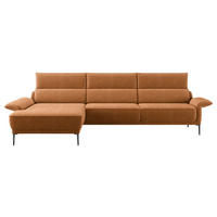 ECKSOFA  in Bouclé Cognac  186/330 cm  - Cognac/Schwarz, MODERN, Textil/Metall (186/330cm) - Johann Jakob