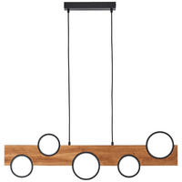 LED-HÄNGELEUCHTE 100/6/150 cm  - Hellbraun/Schwarz, Natur, Holz/Metall (100/6/150cm) - Brilliant