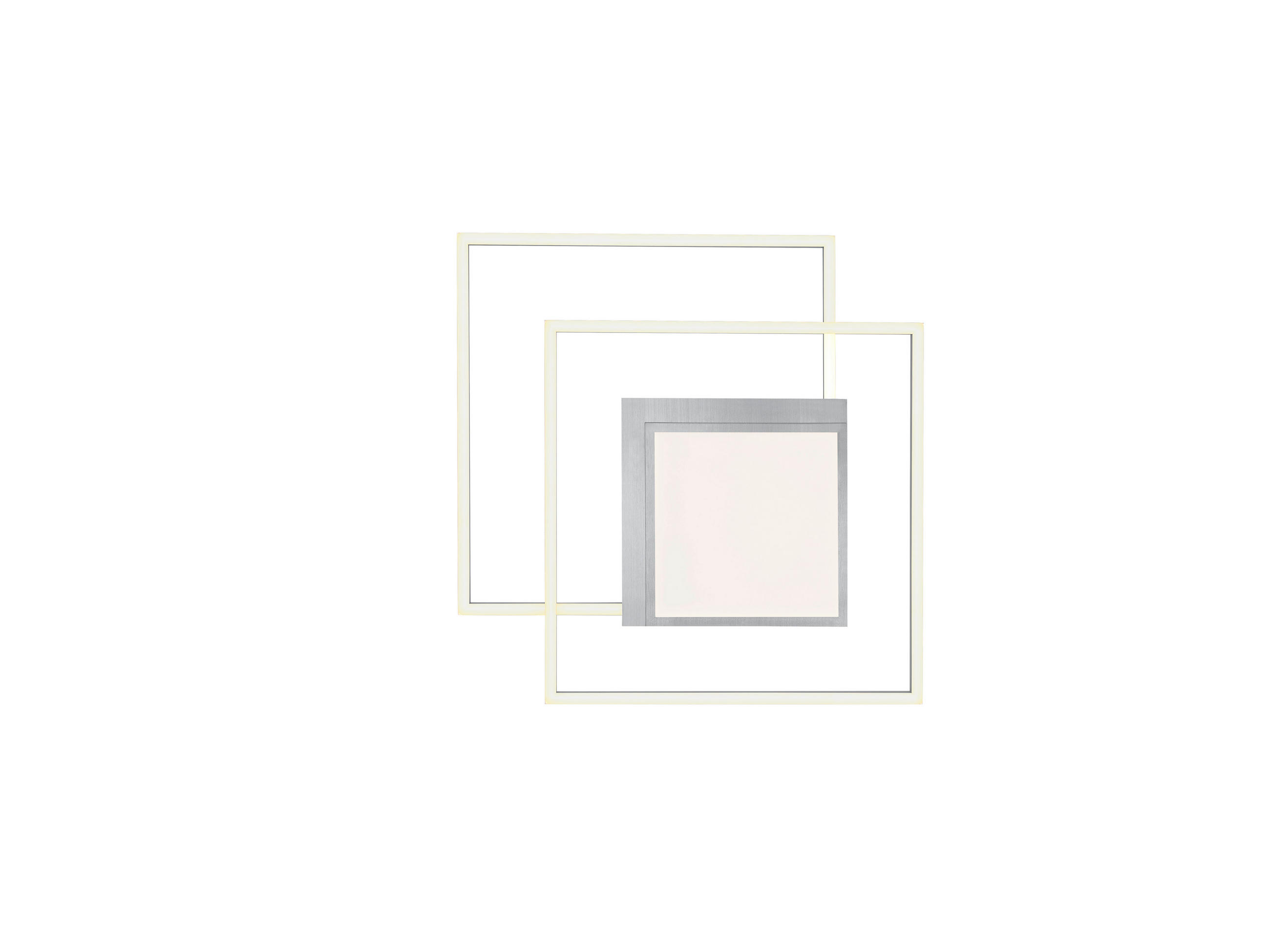 LED-DECKENLEUCHTE KARO 60/60/10 cm   - Alufarben, Design, Metall (60/60/10cm) - Hell