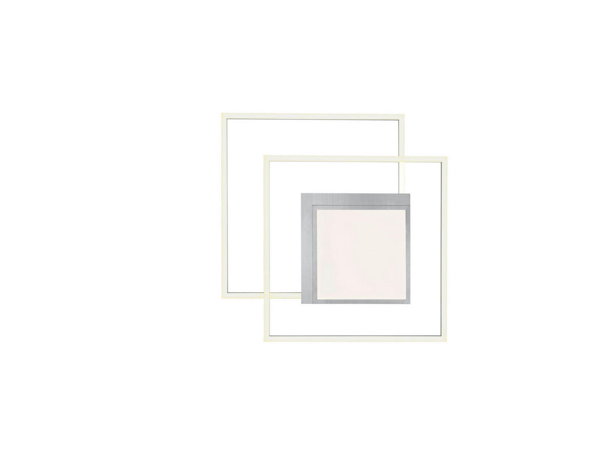 LED-DECKENLEUCHTE KARO 60/60/10 cm   - Alufarben, Design, Metall (60/60/10cm) - Hell