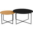 COUCHTISCHSET in Holz, Metall, Holzwerkstoff 80/60/80/60/43/39 cm  - Eichefarben/Schwarz, Design, Holz/Holzwerkstoff (80/60/80/60/43/39cm) - Carryhome