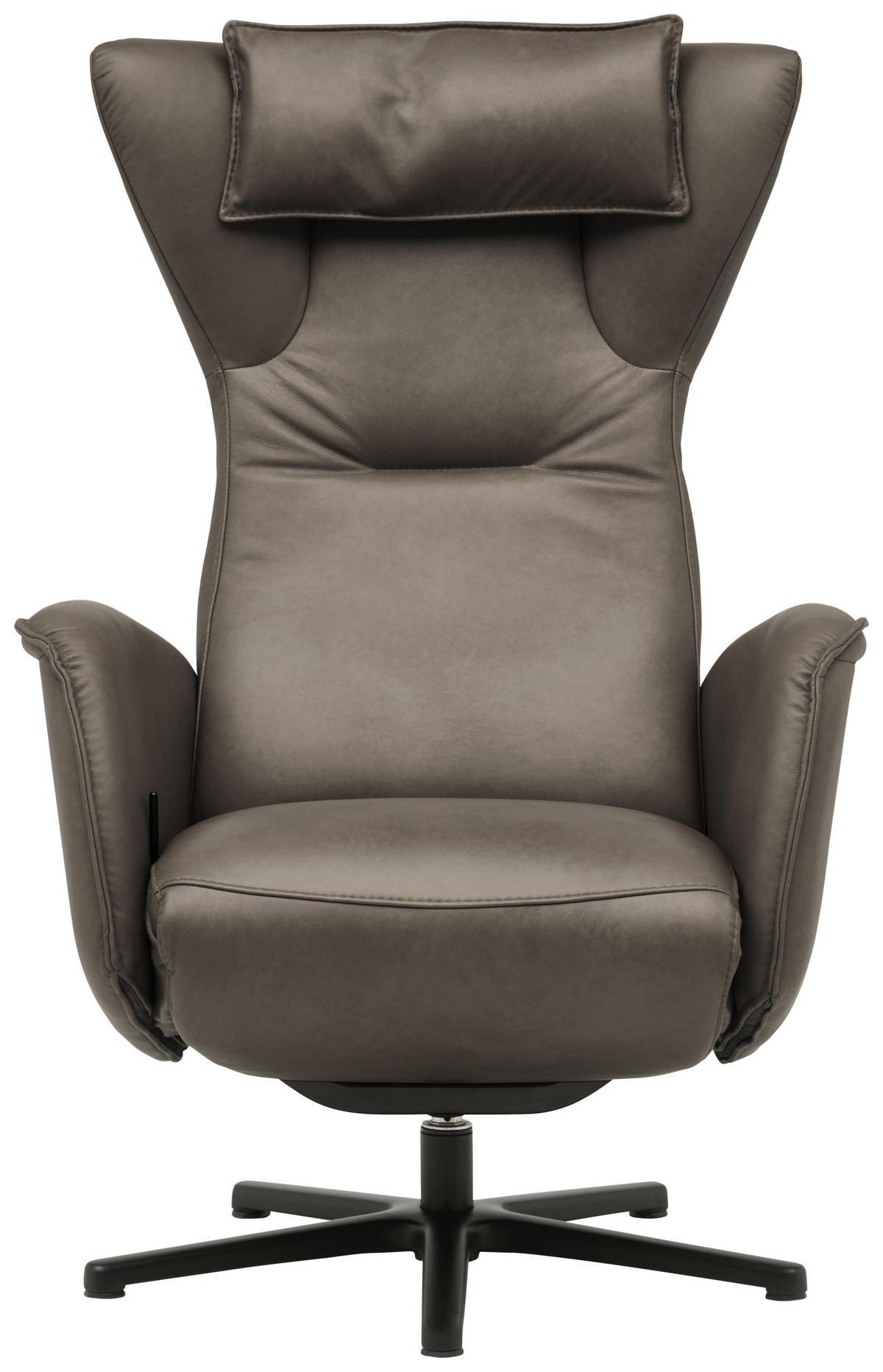 RELAXSESSEL Leder Graubraun  - Graubraun/Schwarz, Design, Leder/Metall (75/106/86cm) - Valdera