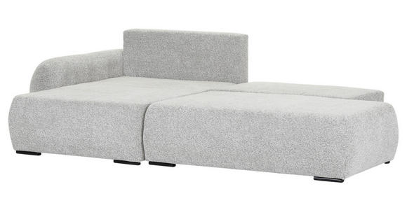 ECKSOFA Grau Flachgewebe Zierkissen, Rückenkissen, Bettkasten, Schlaffunktion, Rücken echt, Liegefläche im Originalstoff  - Schwarz/Grau, KONVENTIONELL, Kunststoff/Textil (145/260cm) - Carryhome