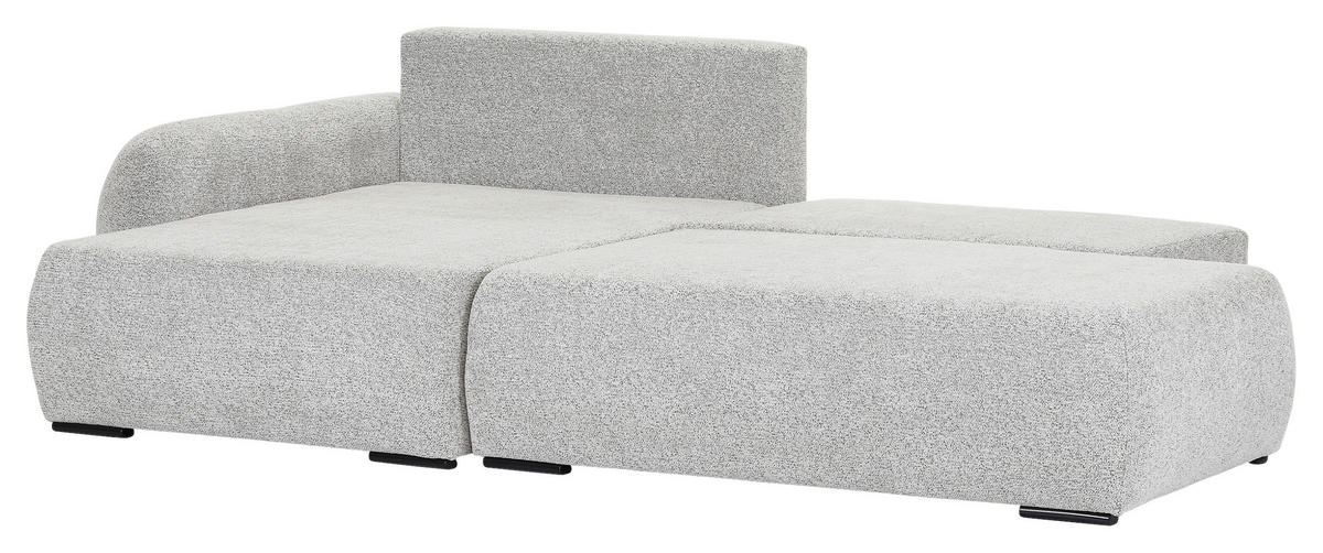 ECKSOFA Grau Flachgewebe Zierkissen, Rückenkissen, Bettkasten, Schlaffunktion, Rücken echt, Liegefläche im Originalstoff  - Schwarz/Grau, KONVENTIONELL, Kunststoff/Textil (145/260cm) - Carryhome