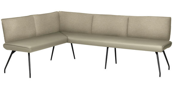 ECKBANK 165/225 cm  in Creme  - Creme/Schwarz, Design, Textil/Metall (165/225cm) - Moderano