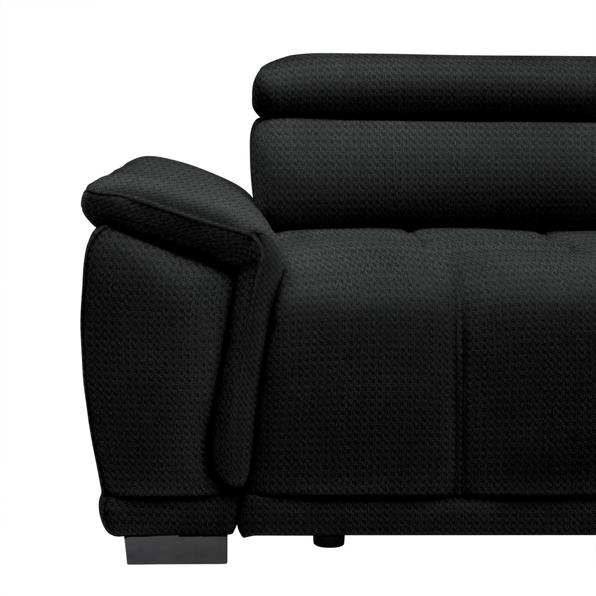 HÖRNSOFFA i chenille, vävt tyg antracit  - svart/antracit, Modern, textil/plast (283/106cm) - MID.YOU