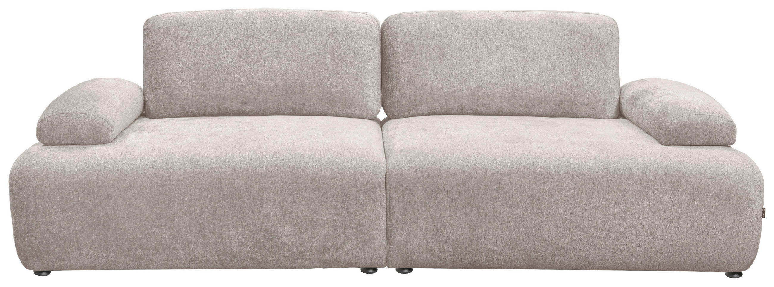 BIGSOFA Chenille Creme  - Creme/Schwarz, Design, Holz/Textil (235/80/95cm) - home24