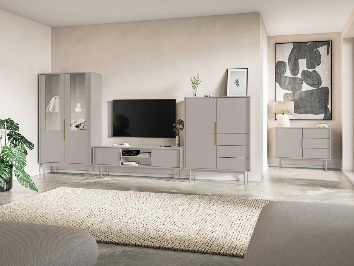 KOMMODE Viva  in 104/82/39 cm  - Kaschmir/Goldfarben, Design, Holz/Holzwerkstoff (104/82/39cm) - Boxxx