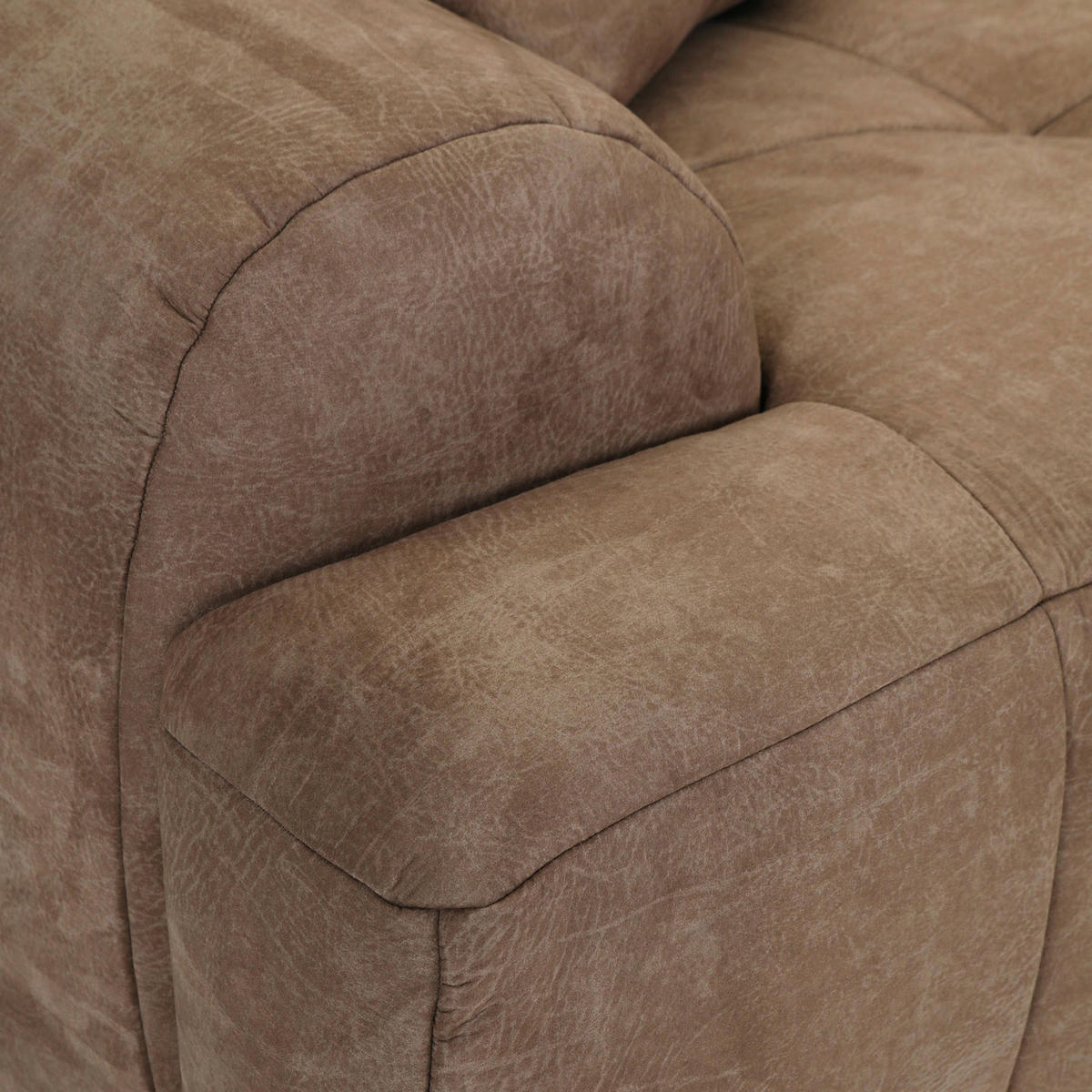 ECKSOFA Braun Lederlook  - Schwarz/Braun, KONVENTIONELL, Kunststoff/Textil (286/195cm) - Ambia Home