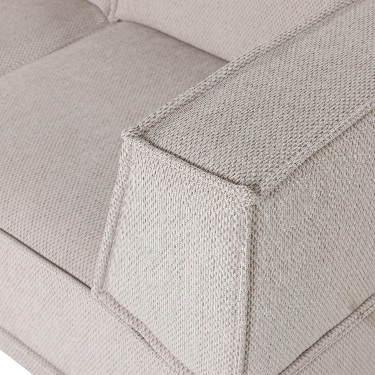 ECKSOFA Manu in Chenille Naturfarben  160/286 cm  - Schwarz/Naturfarben, MODERN, Kunststoff/Textil (160/286cm) - Livetastic