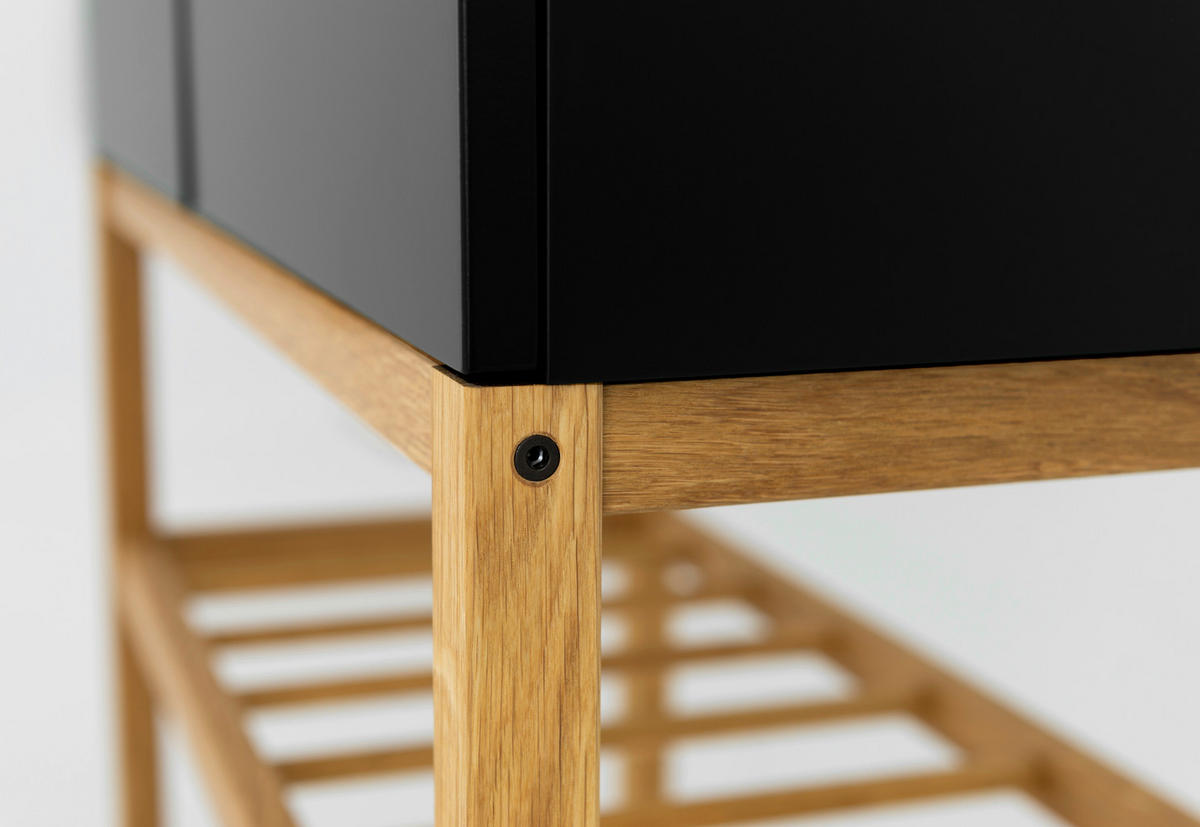 SIDEBOARD  in 176/100/43 cm  - Eichefarben/Schwarz, Design, Holz/Holzwerkstoff (176/100/43cm)