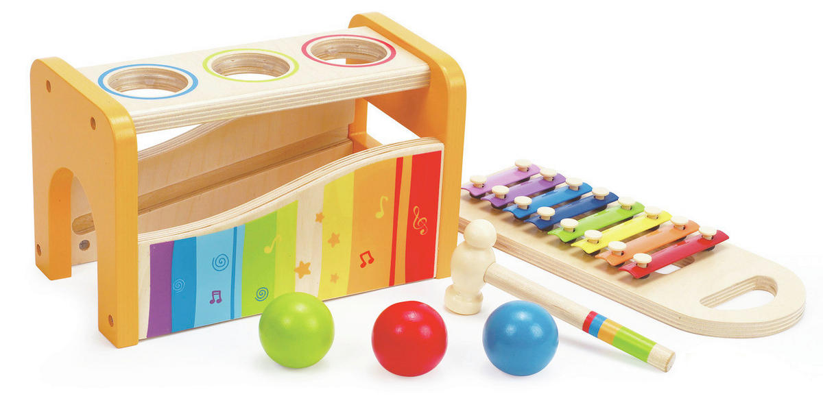 HAMMERBANK  - Multicolor, Basics, Holz/Holzwerkstoff (24,0/15,0/13,5cm) - Hape