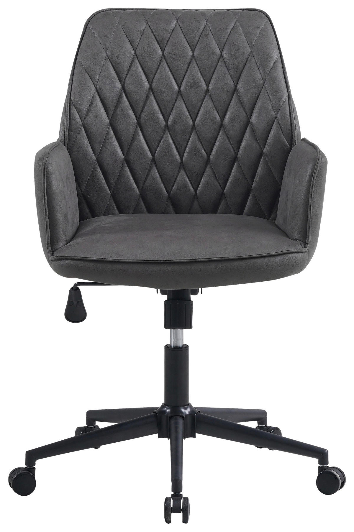 DREHSTUHL Mikrofaser Anthrazit  - Anthrazit/Schwarz, KONVENTIONELL, Textil/Metall (57/87/52cm) - MID.YOU