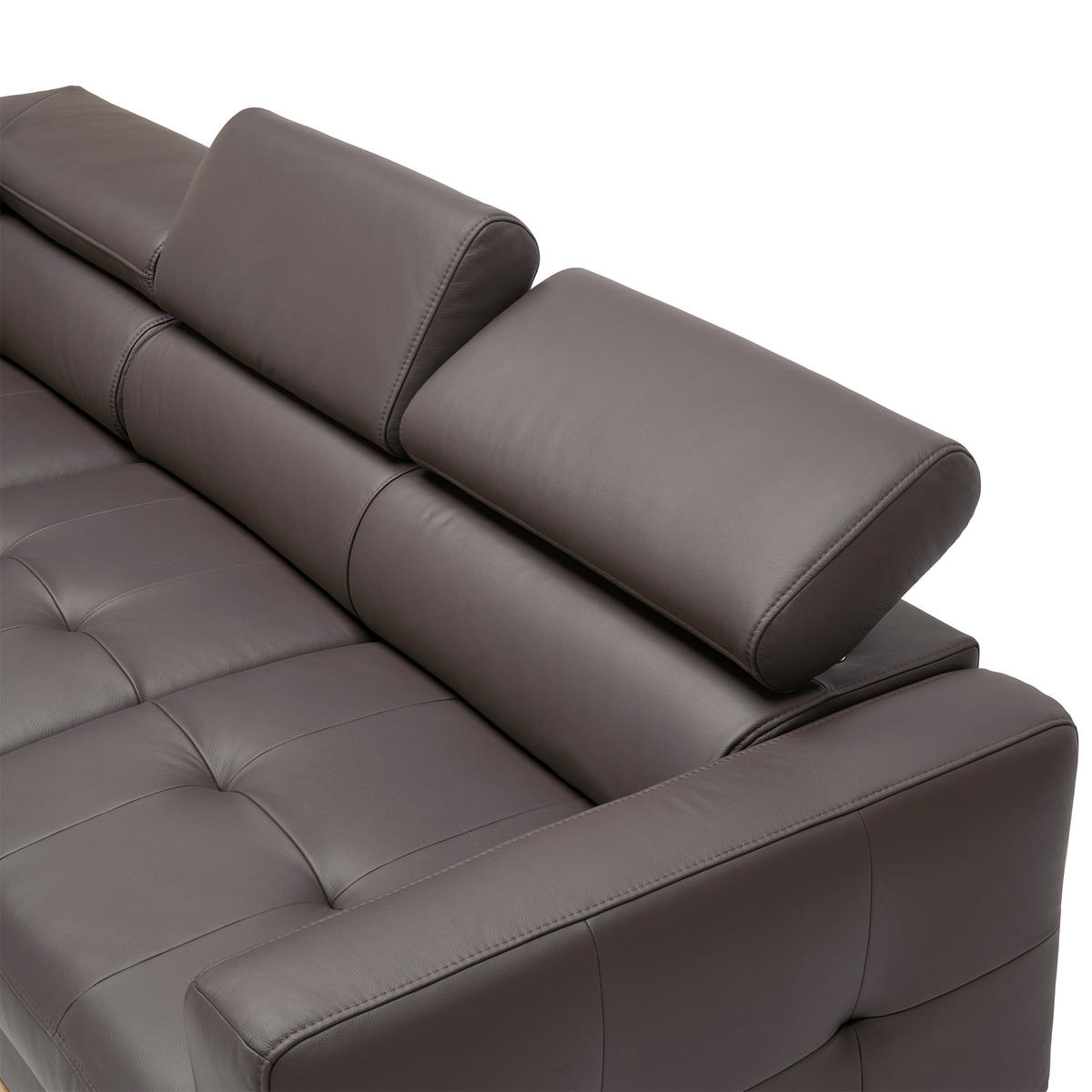 ECKSOFA in Echtleder Dunkelbraun  - Dunkelbraun/Schwarz, Design, Leder/Holz (220/252cm) - Novel