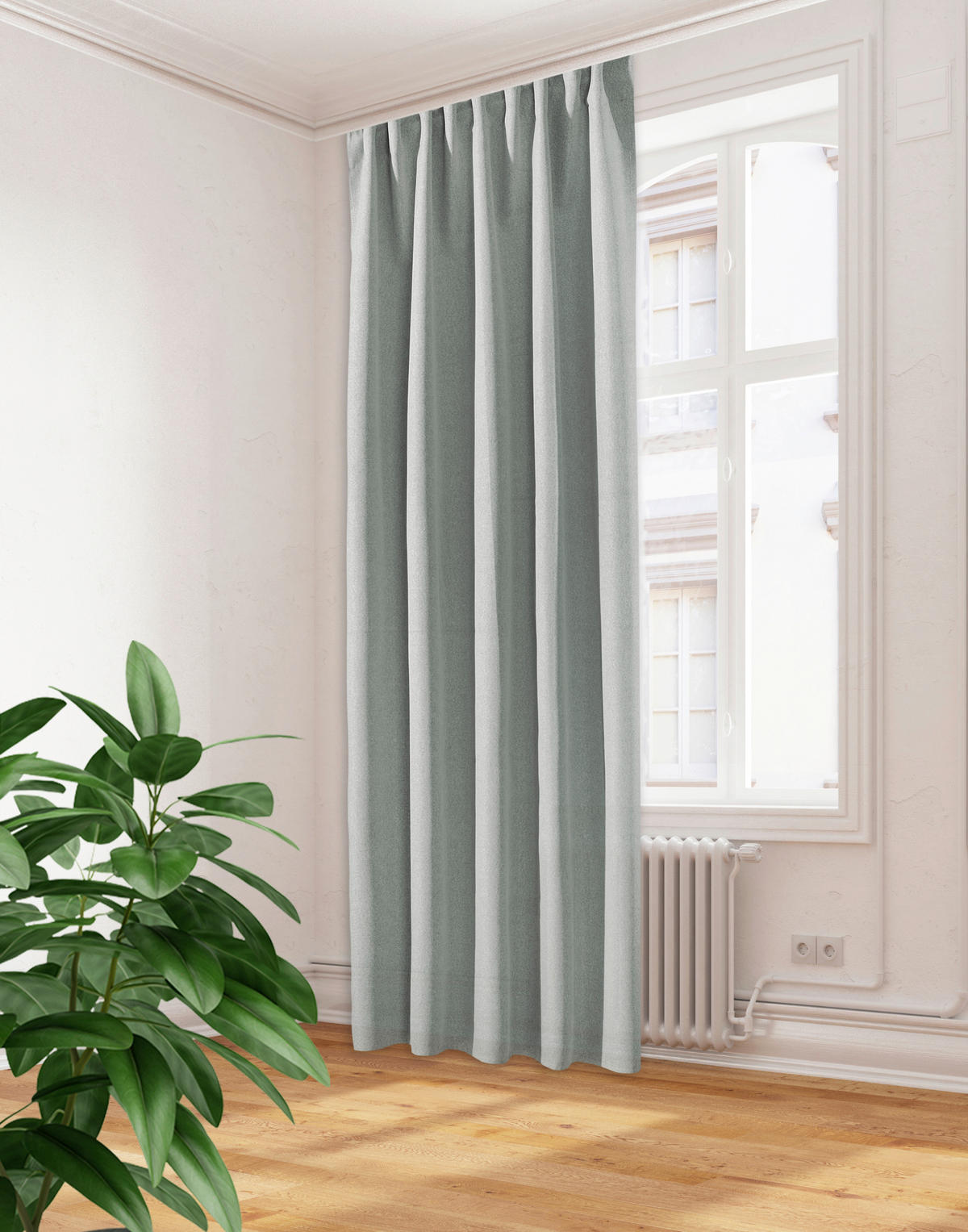 FERTIGVORHANG  blickdicht   140/300 cm  - Salbeigrün, Basics, Textil (140/300cm)