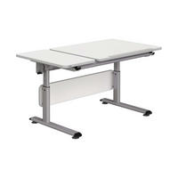 JUGENDSCHREIBTISCH 130/70/53-79 cm  - Silberfarben/Weiß, Basics, Holzwerkstoff/Metall (130/70/53-79cm) - Paidi