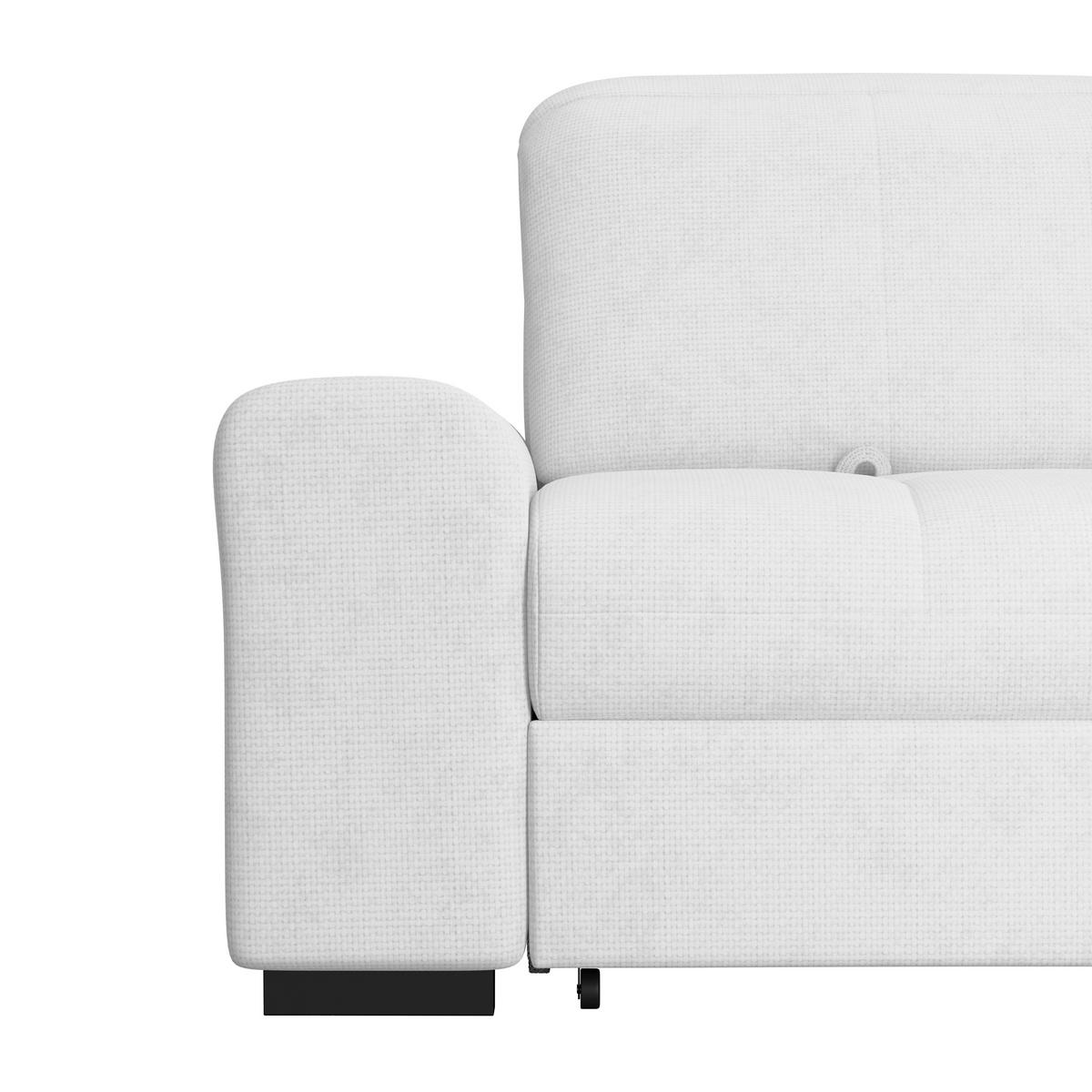 ECKSOFA Silberfarben Chenille Rücken echt, Kopfteilverstellung  - Silberfarben/Schwarz, KONVENTIONELL, Holz/Textil (286/203cm) - MID.YOU